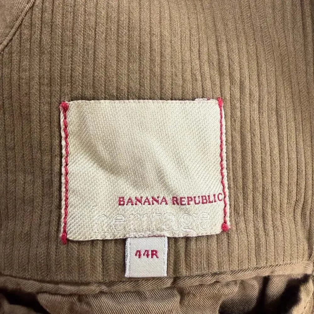 Banana Republic Heritage 2006 Blazer Mens 44R Olive Corduroy Ribbed Coat Jacket